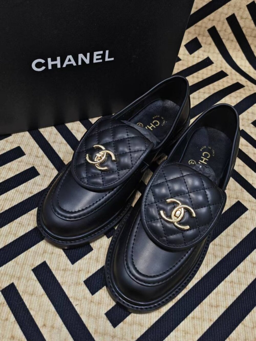 Chanel Women's Black Loafers